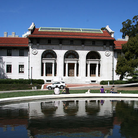Hearst Memorial Mining Building and reflecting pool. Photo by Keegan Houser.