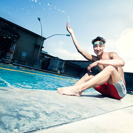 A student swims at the Hearst Gymnasium pool. Photo by Elena Zhukova.